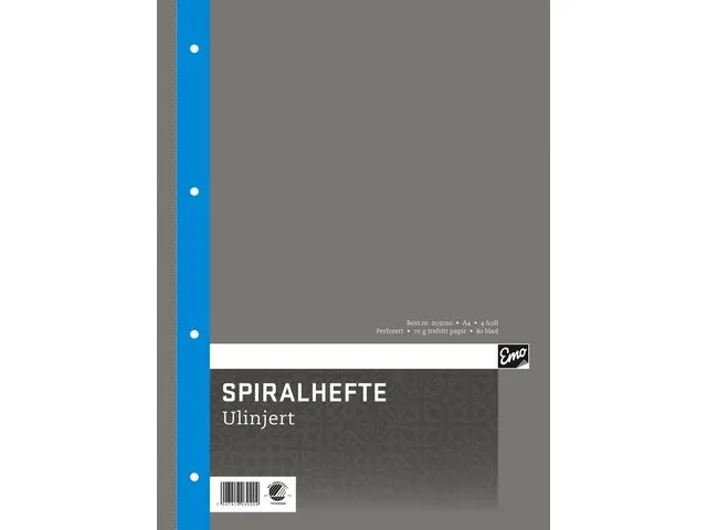 Emo Spiralhefte A4 70g 80 blad ulinjert