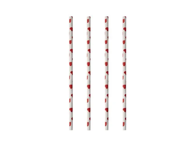 PAPSTAR Sugerør PAPSTAR papir 20cm hjerte