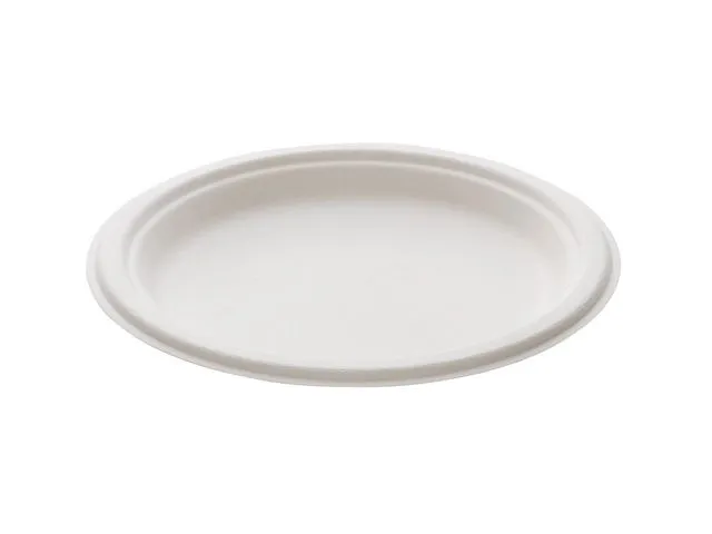 Tallerken bagasse 23cm hvit (50)