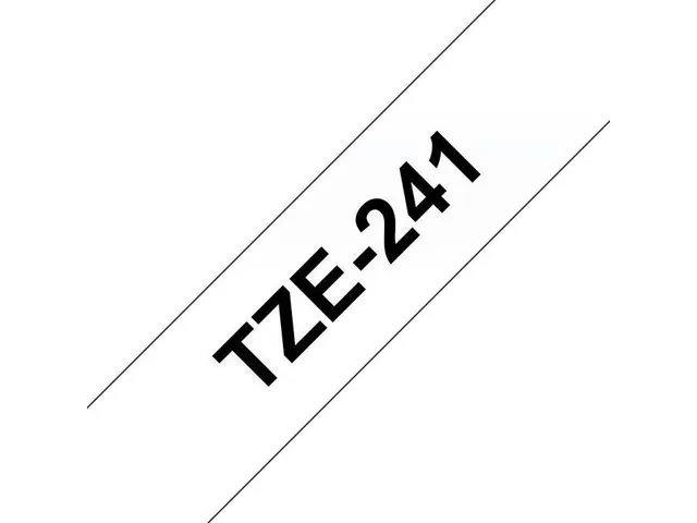 Brother tape TZe-241, svart på hvitt, 18 mm x 8 m