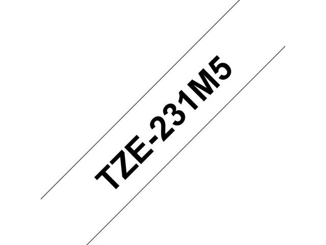 Brother Tape BROTHER TZE231M5 12mm sort/hvit