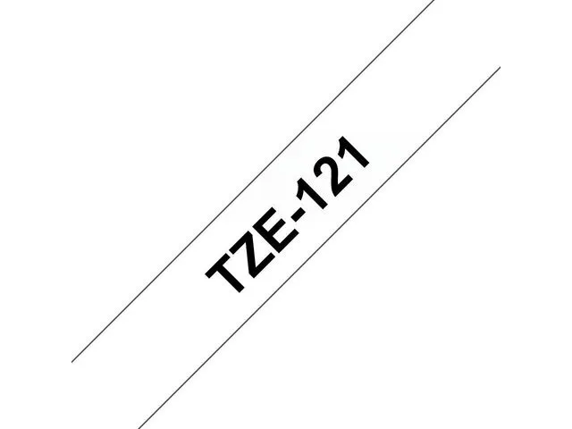 Brother tape TZe-121, svart på gjennomsiktig, 9 mm x 8 m