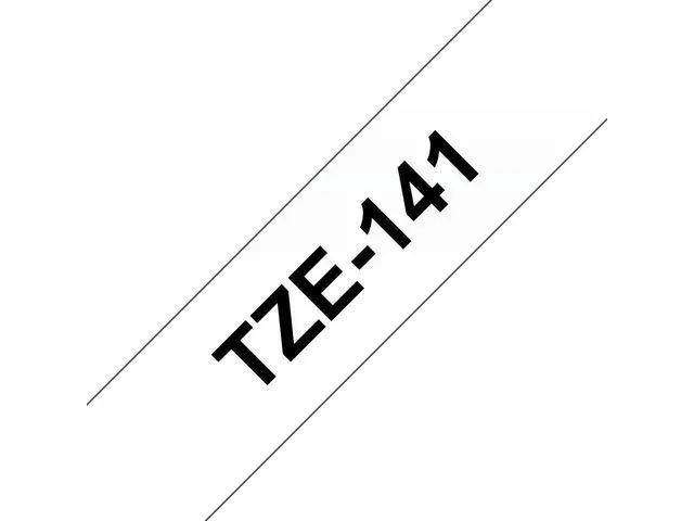 Brother tape TZe-141, 18 mm x 8 m, sort på klar