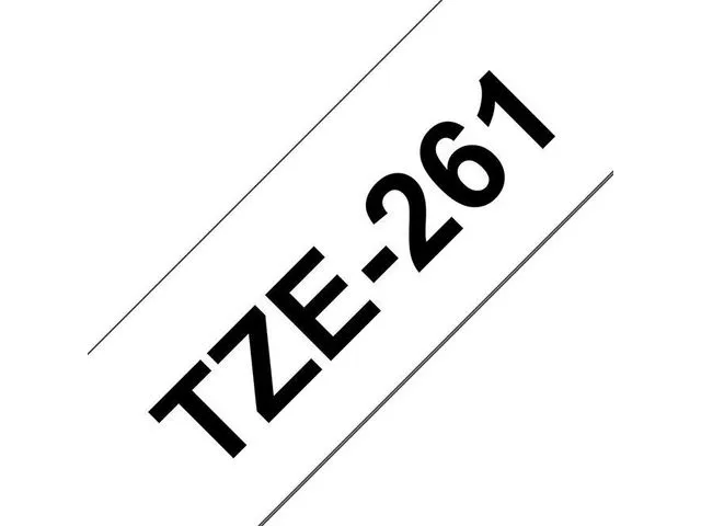 Brother tape TZe-261, 36 mm x 8 m, sort på hvit