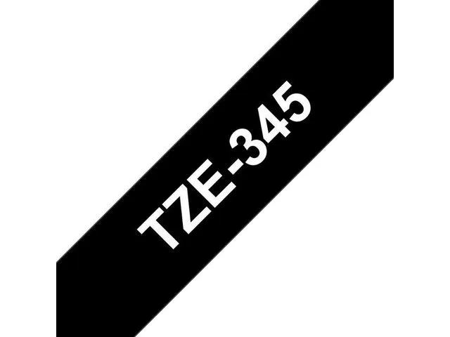 Brother tape TZe-345, 18 mm x 8 m, hvit på sort