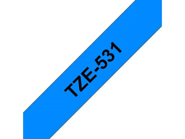 Brother tape TZe-531, 12 mm x 8 m, sort på blå