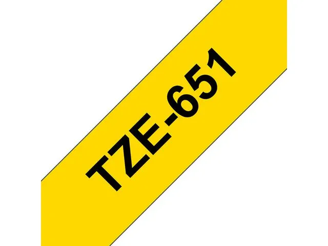 Brother tape TZe-651, laminert, svart på gult, 2,4 cm x 8 m