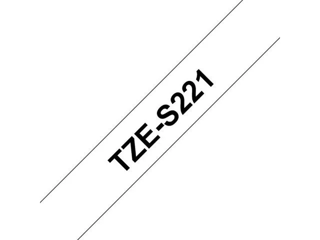 Brother tape, TZe-S221, svart på hvitt, 0,9 cm x 8 m