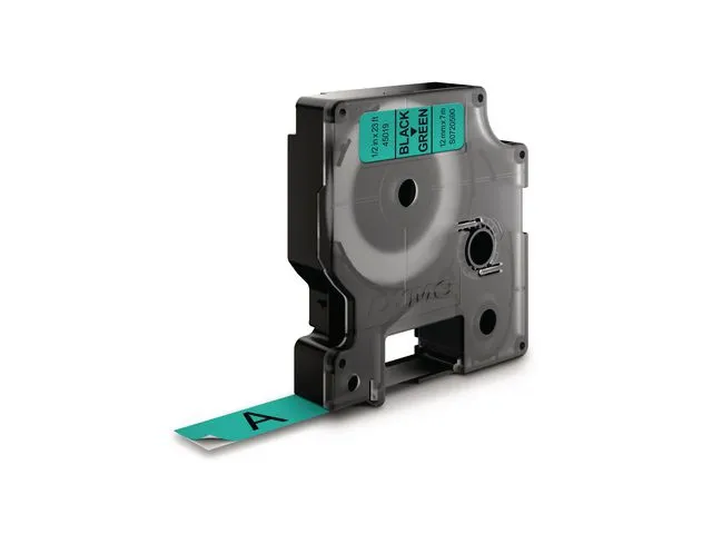 Dymo Tape DYMO D1 12mmx 7m sort/grønn