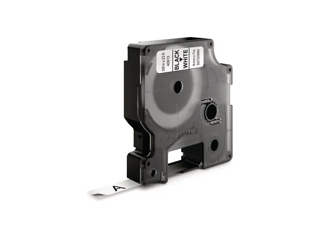 Dymo Tape DYMO D1 9mm x 7m sort/hvit