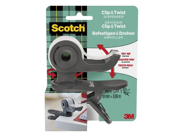Scotch® Tapedispenser SCOTCH Twist 1rl tape grå