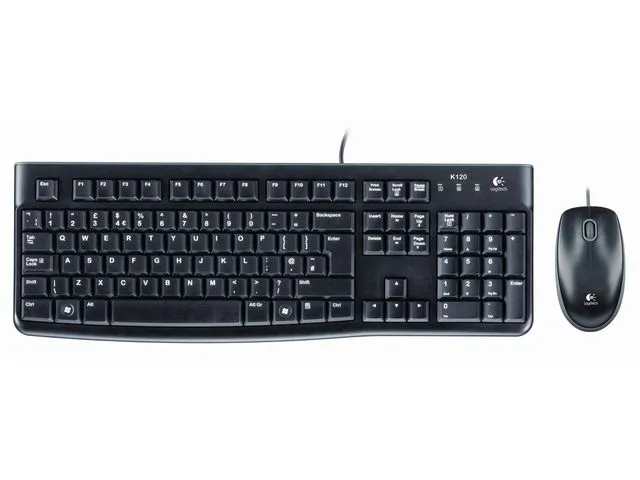 Logitech Desktop MK120-sett med tastatur og mus, USB-tilkobling, dansk/finsk/norsk/svensk