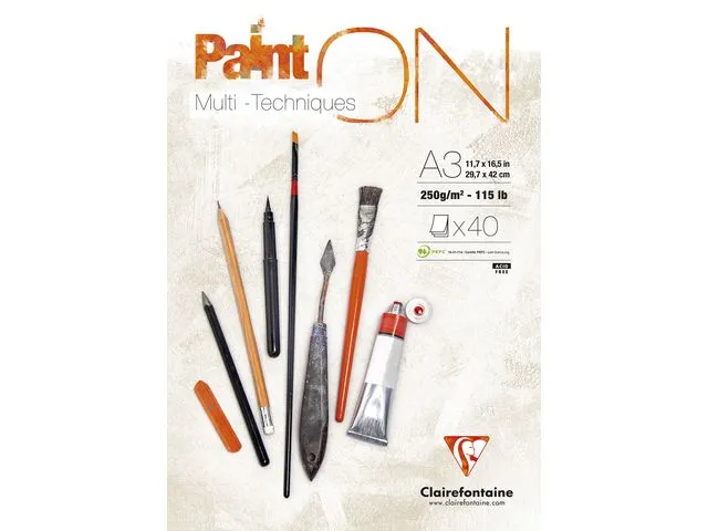 Clairefontaine Tegnepapir, A3, 250 g/m², 40 ark