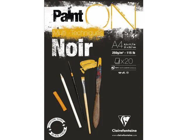 Clairefontaine Tegnepapir CLAIREFONTAINE sort papir
