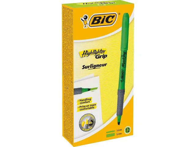 BIC® Tekstmarker Highlighter Grip, 1,6–3,4 mm, grønn