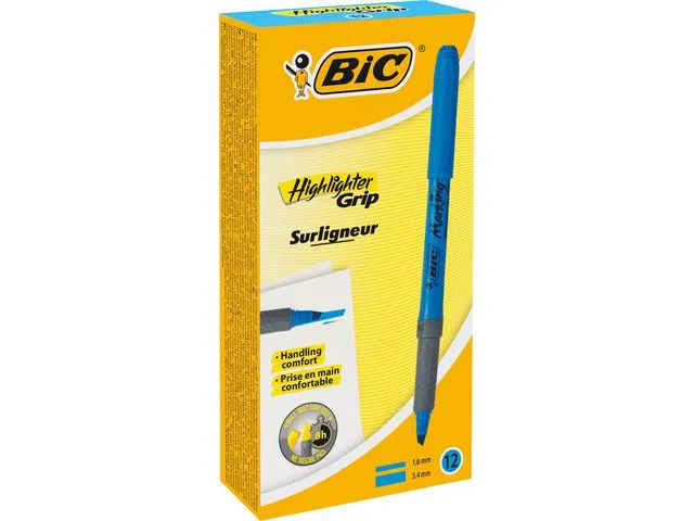 BIC® Tekstmarker Highlighter Grip, 1,6–3,4 mm, blå