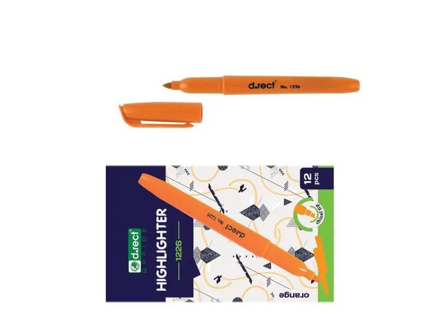 d.rect OFFICE OVERSEAS AND INLAND LOGISTICS Tekstmarker D.RECT 1226 orange