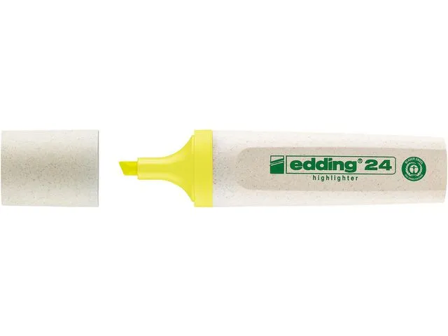 edding merkepenn 24 EcoLine, flat kropp, skråskåret spiss, 2–5 mm strekbredde, gul