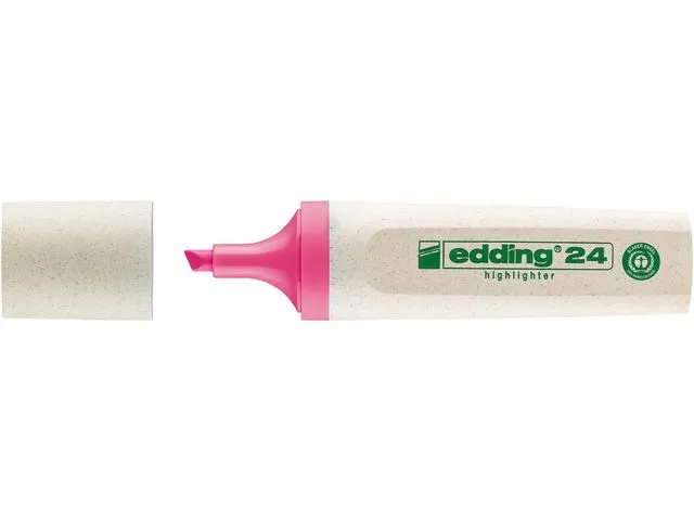 edding merkepenn 24 EcoLine, flat kropp, skråskåret spiss, 2–5 mm strekbredde, rosa