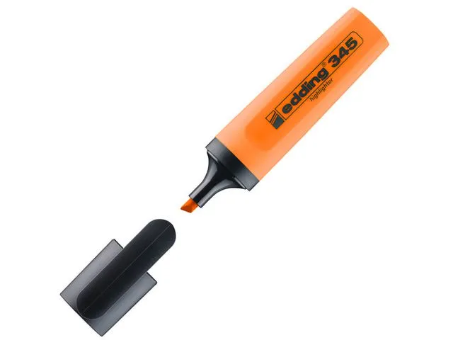edding tekstmarker 345, flat kropp, skråskåret spiss, 2–5 mm strekbredde, oransje