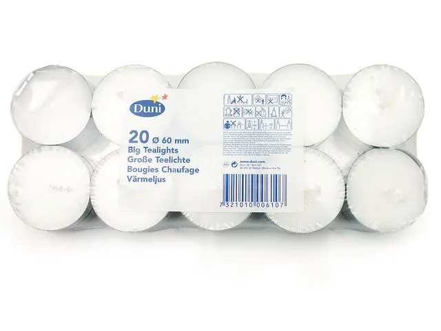 Duni Telys DUNI 60mm 10t brenntid hvit (20)