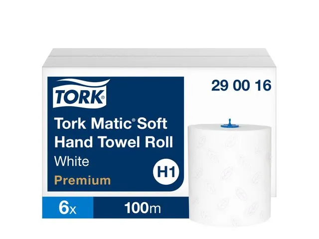 Tork tørkepapirrull til dispenser Premium Soft H1, 2-lags, preget, hvit