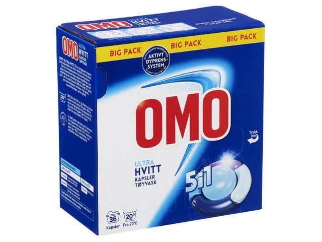 Omo Tøyvask OMO Ultra Hvitt 5i1 tabl. (36)