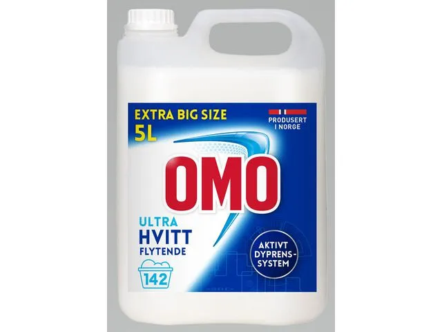 Omo Tøyvask OMO Ultra Hvitt flytende 5L