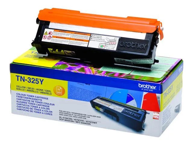 Brother toner 325Y, gul, enkeltpakning, stor kapasitet, TN-325Y