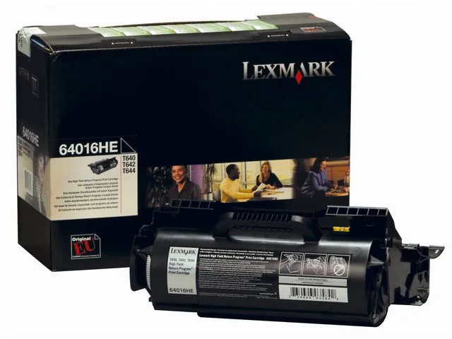Lexmark toner, svart, enkeltpakning, stor kapasitet, 64016HE