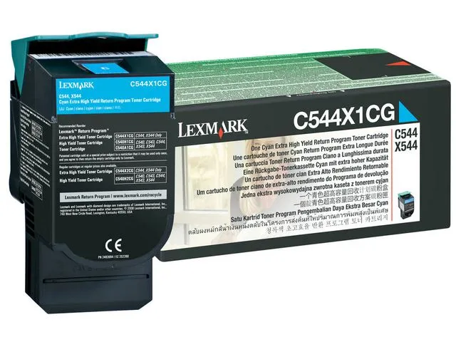 Lexmark toner, cyan, enkeltpakke, C544X1CG
