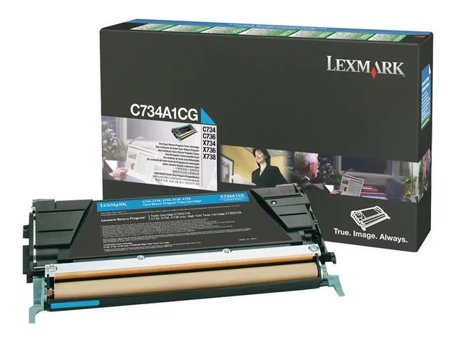 Lexmark toner, cyan, enkeltpakke, C734A1CG