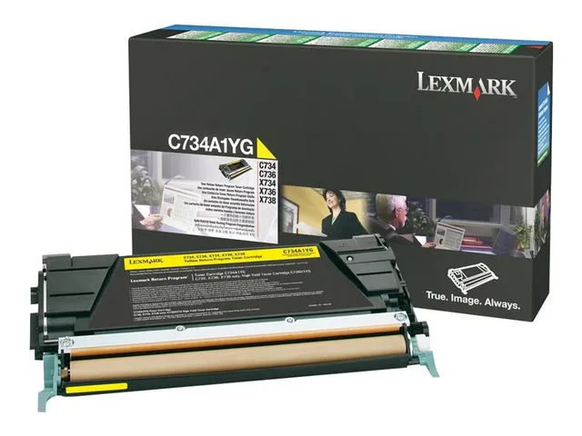 Lexmark toner, gul, enkeltpakning, C734A1YG