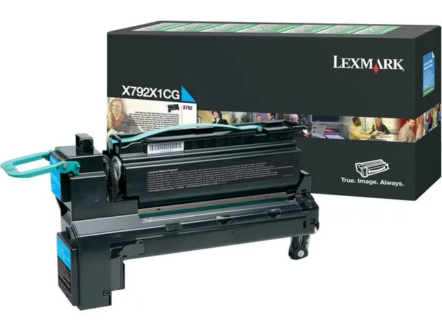 Lexmark toner, cyan, enkeltpakning, stor kapasitet, X792X1CG