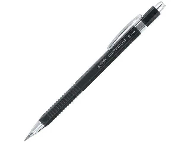 BIC® trykkblyant CRiTERiUM, 0,5 mm, HB-bly, svart kropp, med grep