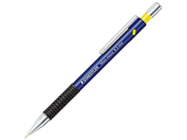 Staedtler trykkblyant Mars Micro, 0,3 mm B-bly, blå kropp med grep