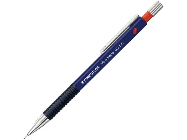 Staedtler Mars trykkblyant Mars Micro, 0,9 mm B-bly, blå kropp med grep