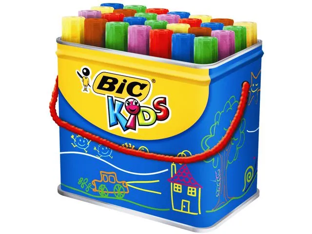 BIC® tusj KiDS Decoralo, ekstra bred spiss på 2,3 mm, vannbasert blekk, assorterte farger