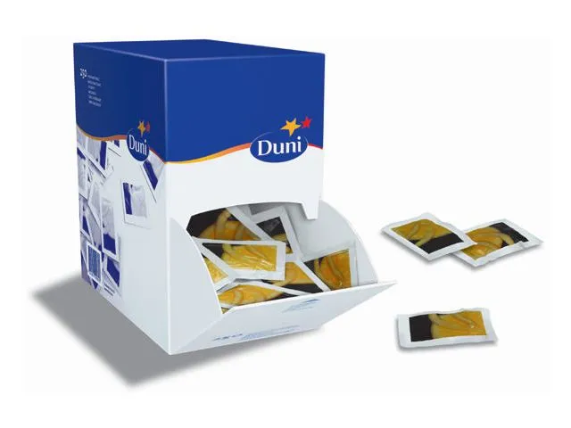 Duni Dispenserboks for våtservietter med sitronduft til engangsbruk, 70 x 50 mm, pakke med 250