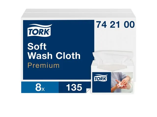 Tork vaskeklut Premium, myk, våtservietter, engangsbruk, ren cellulose, hvit