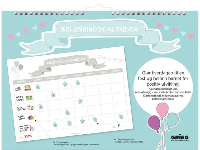 Grieg Veggkalender GRIEG Belønningskalender