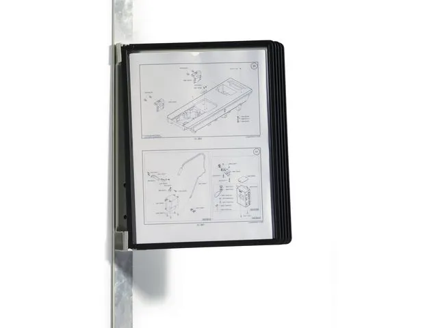Durable magnetisk veggbrakett VARIO®, A4-infopaneler SHERPA®, metall, svart