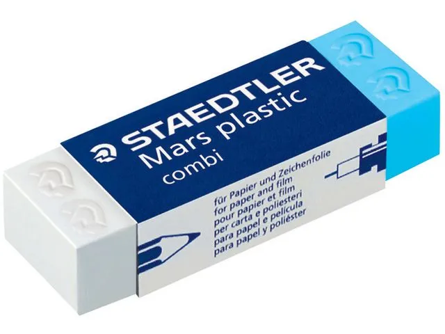 Staedtler Mars Plastic Combi 526 508 viskelær uten lateks, 65 x 23 x 13 mm