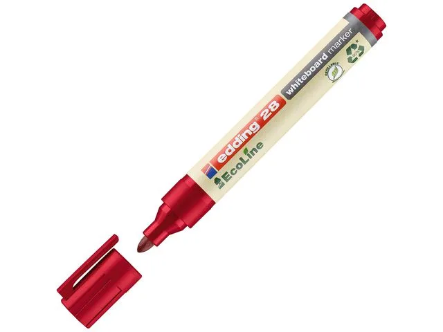 edding Whiteboardpenn 28 EcoLine, kulespiss, 1,5–3 mm strekbredde, rød