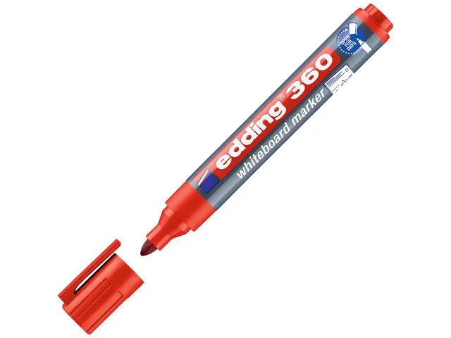 edding 360-Whiteboardpenn med kulespiss, 1,5–3 mm, rød