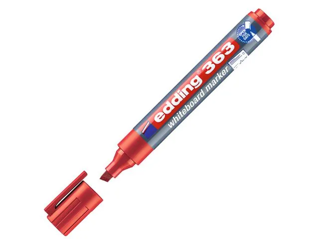 edding 363-Whiteboardpenn med skråskåret spiss på 1–5 mm, rød